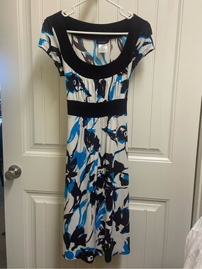 Vintage y2k B. Smart Babydoll Tie-Back Floral Dress - Brown and Blue